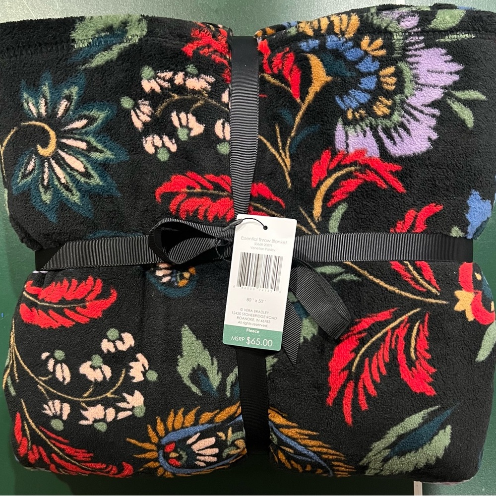 Vera Bradley Venetian Paisley Floral Throw Blanket